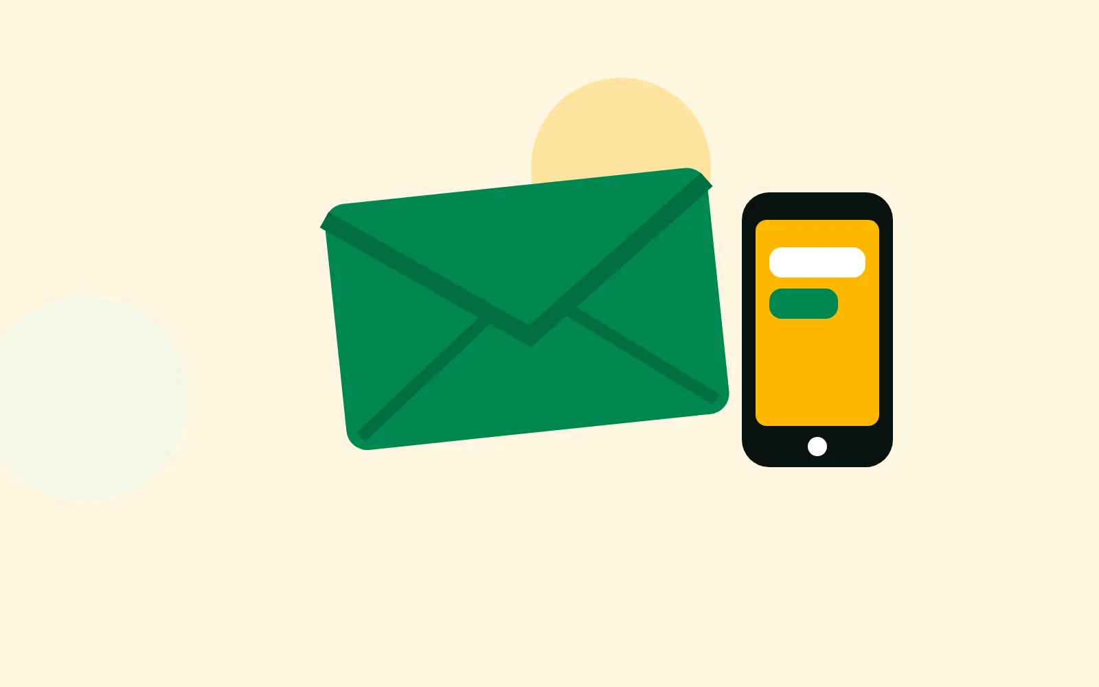 Illustration of an envelope and a phone